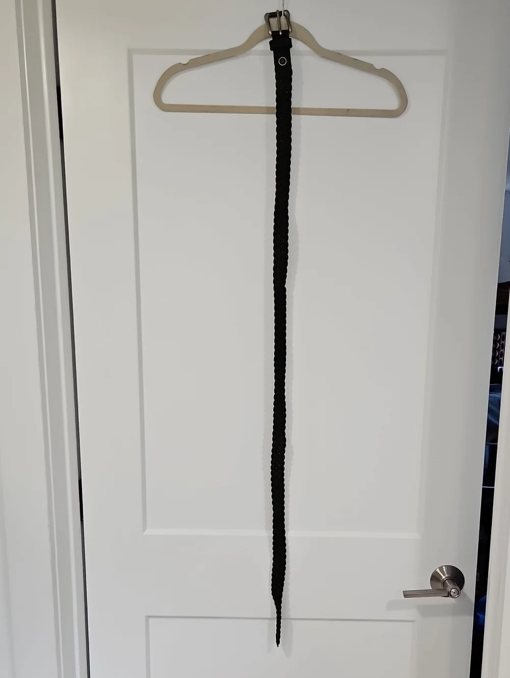 Levi's Black Braided Leather Belt with Silver Buckle